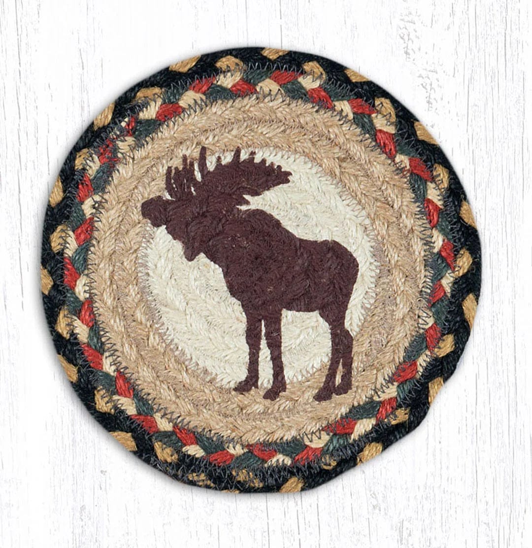 Bull Moose Forest Round Large Coaster