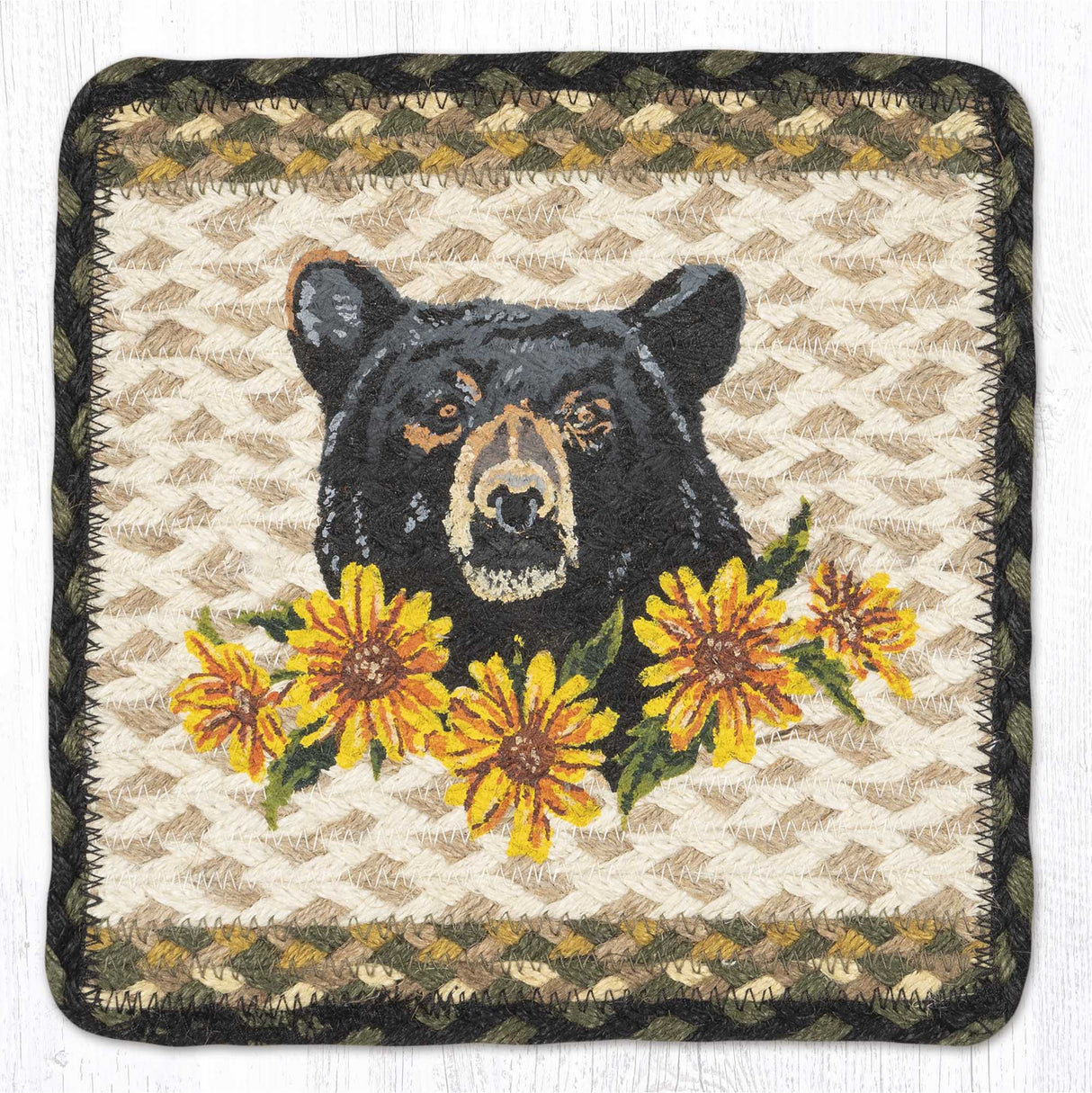 Floral Bear Oblong Printed Table Runner