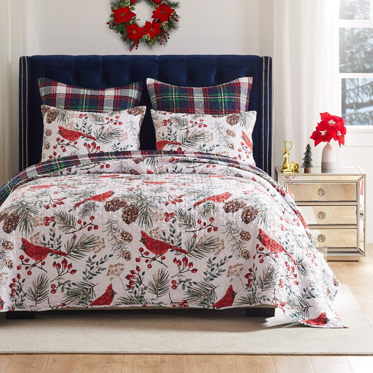 Cardinal Cottage Reversible Quilt Set
