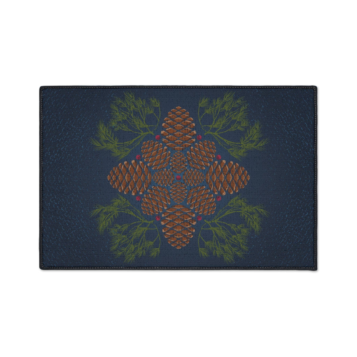 Blue Pinecone Non-Slip Rug
