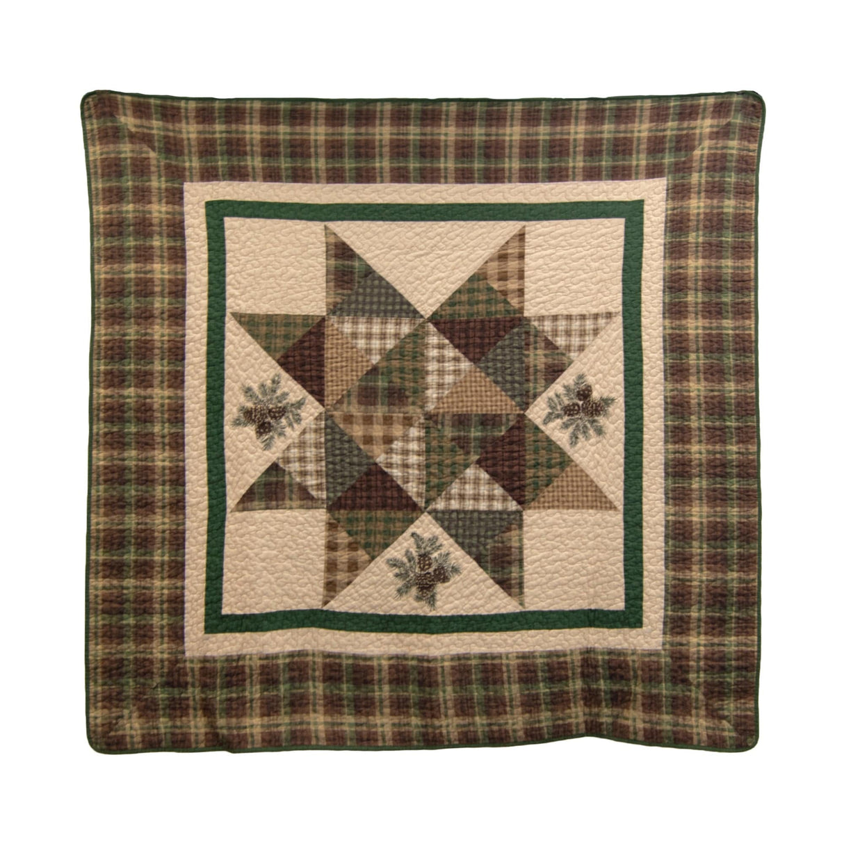 Plaid Star Pines Throw