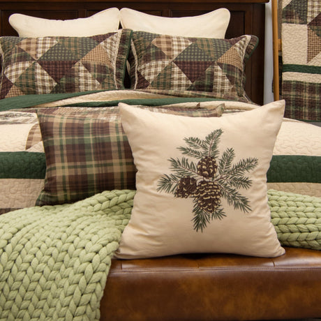 Plaid Star Pines Pillow Set
