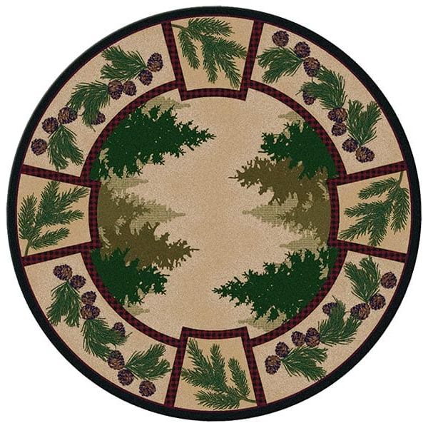Woodland Pines 8' Round Area Rug
