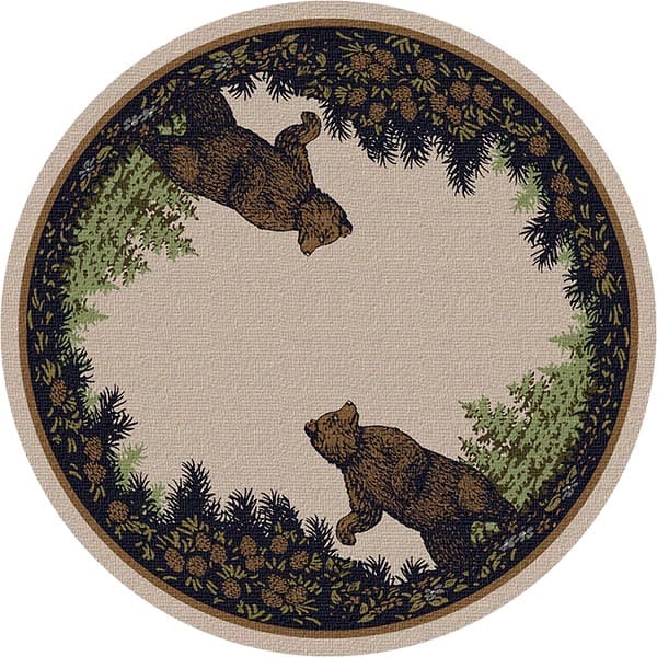 Bear Duo 8' Round Area Rug