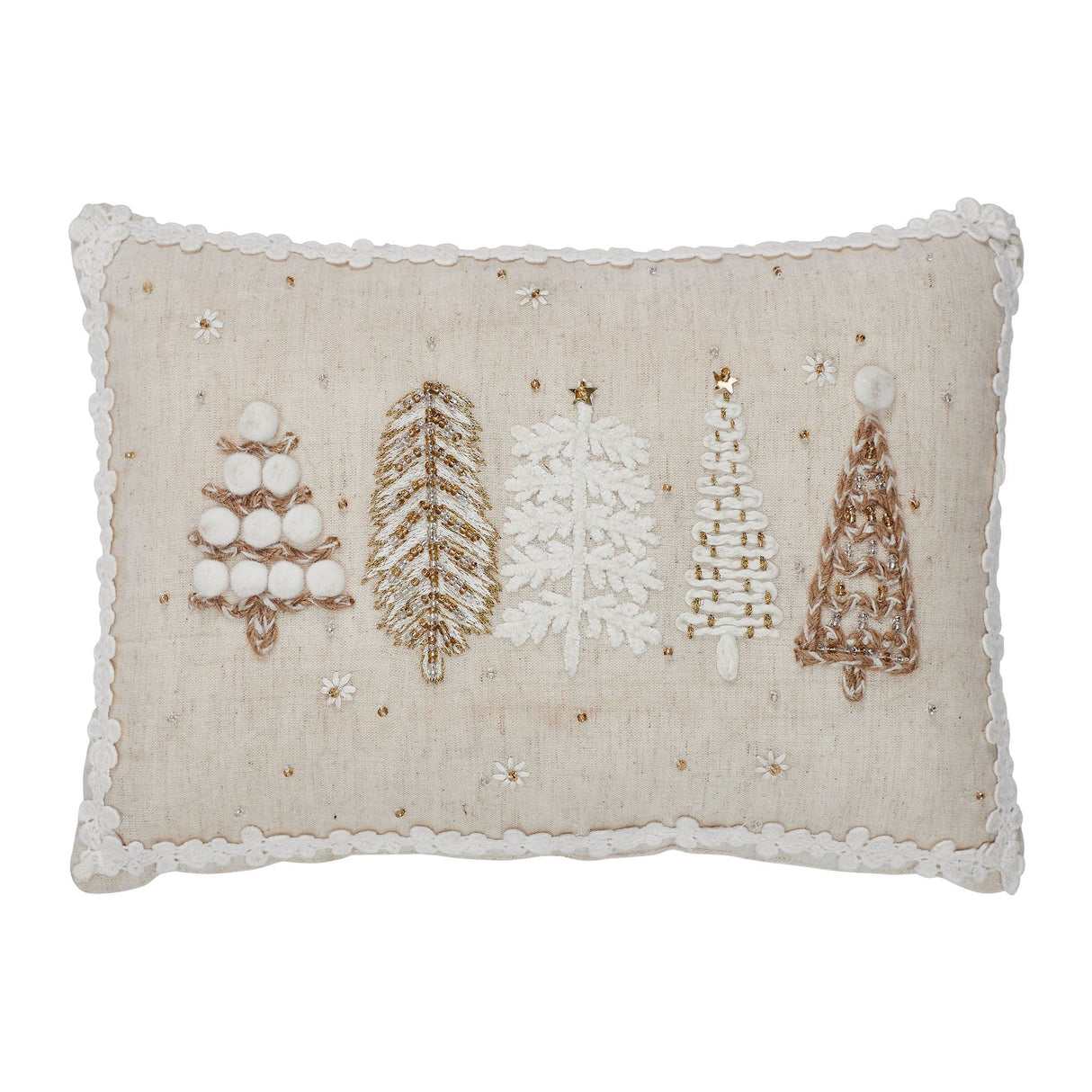 Embroidered Tree Accent Pillow
