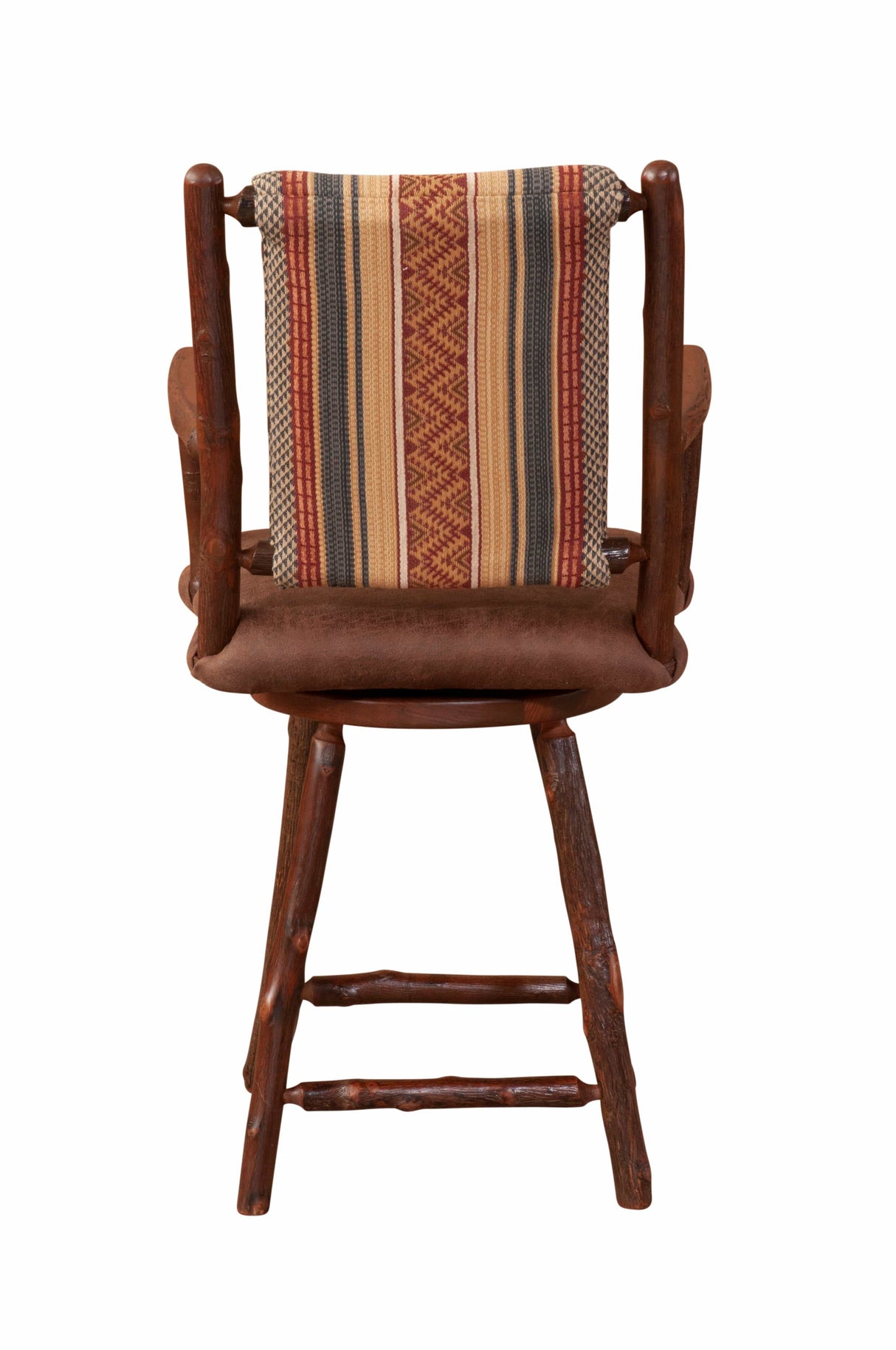 Hickory Upholstered Swivel Barstool