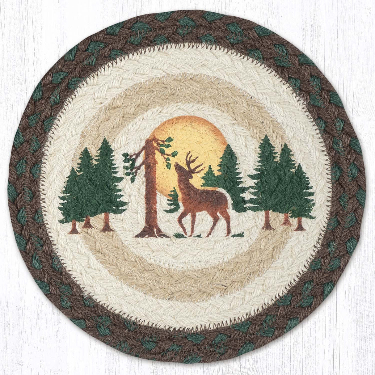 Full Moon Deer Printed Round Trivet