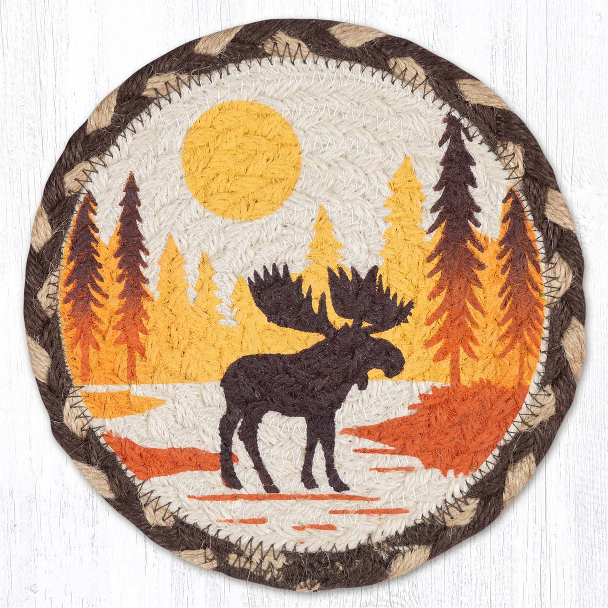 Autumn Crossing Moose Round Coaster