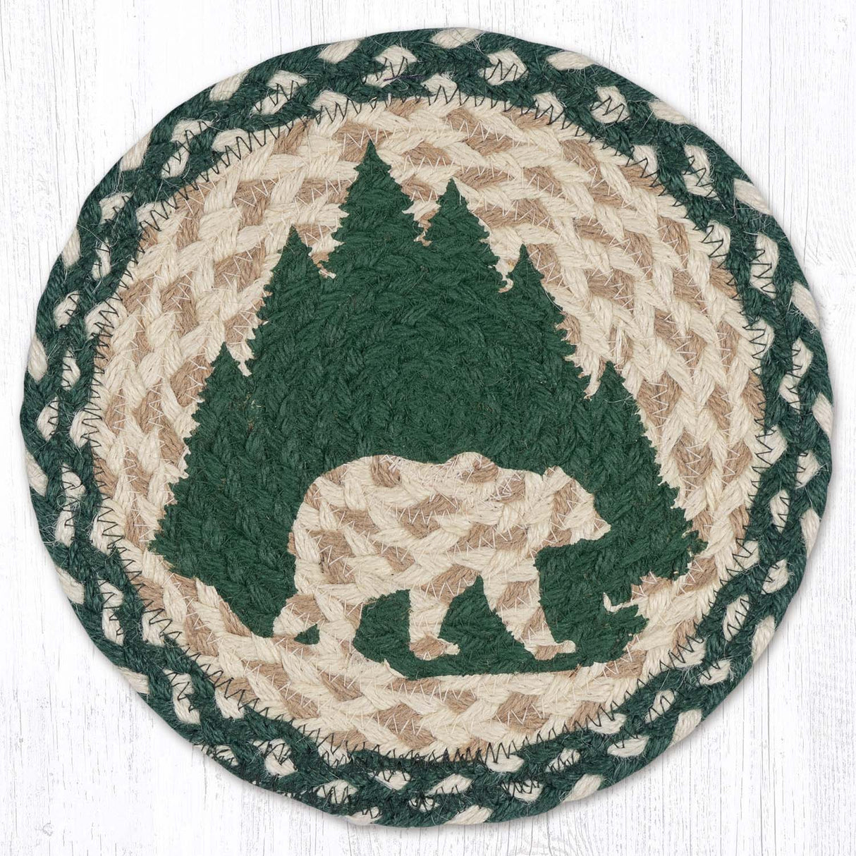Tree Line Bear Printed Round Trivet