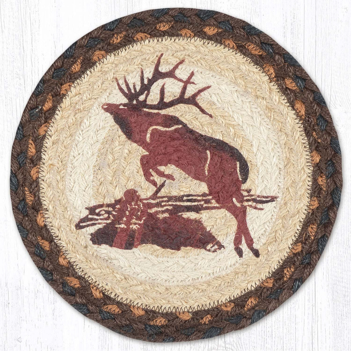 Leaping Elk Printed Round Trivet