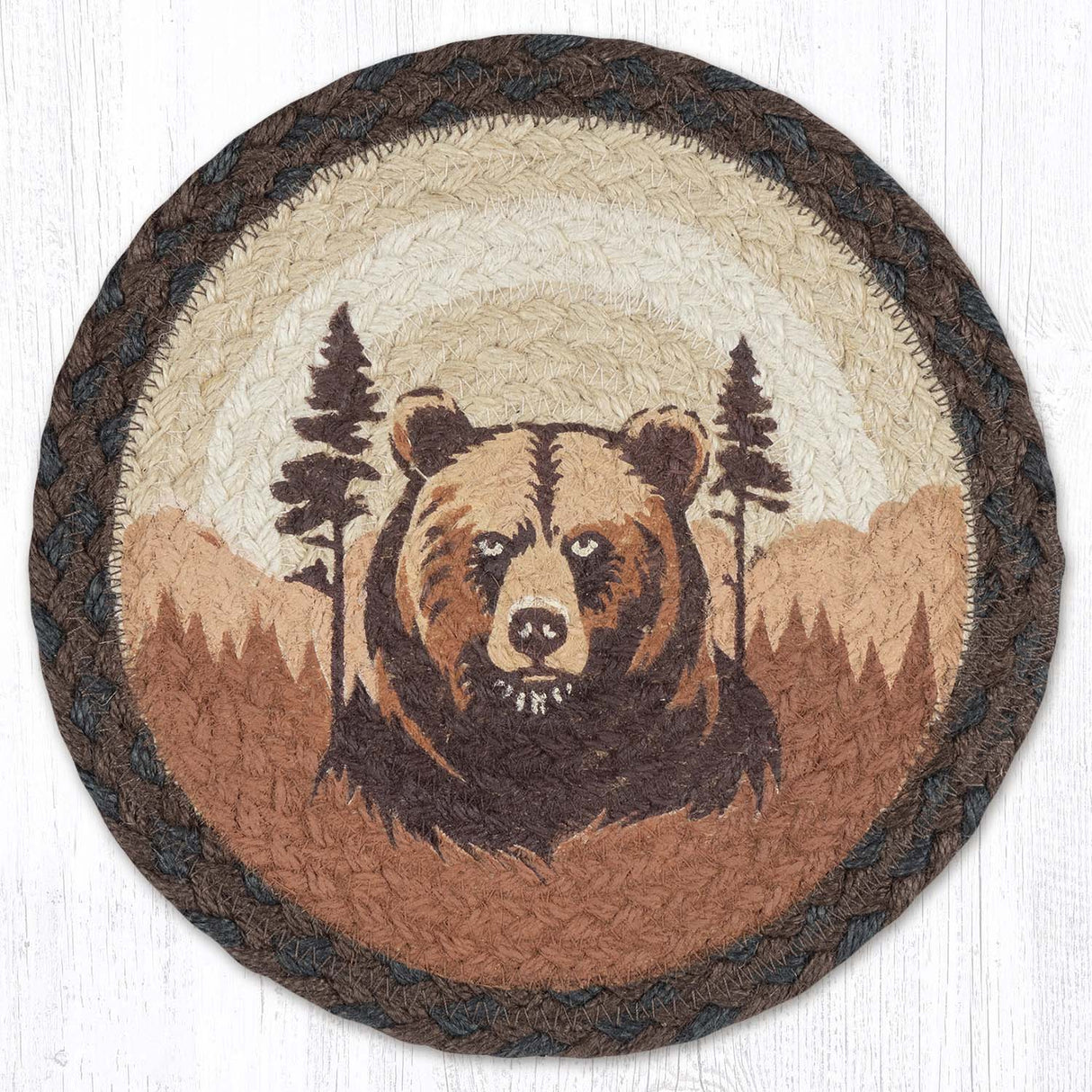 Brown Bear Stare Printed Round Trivet