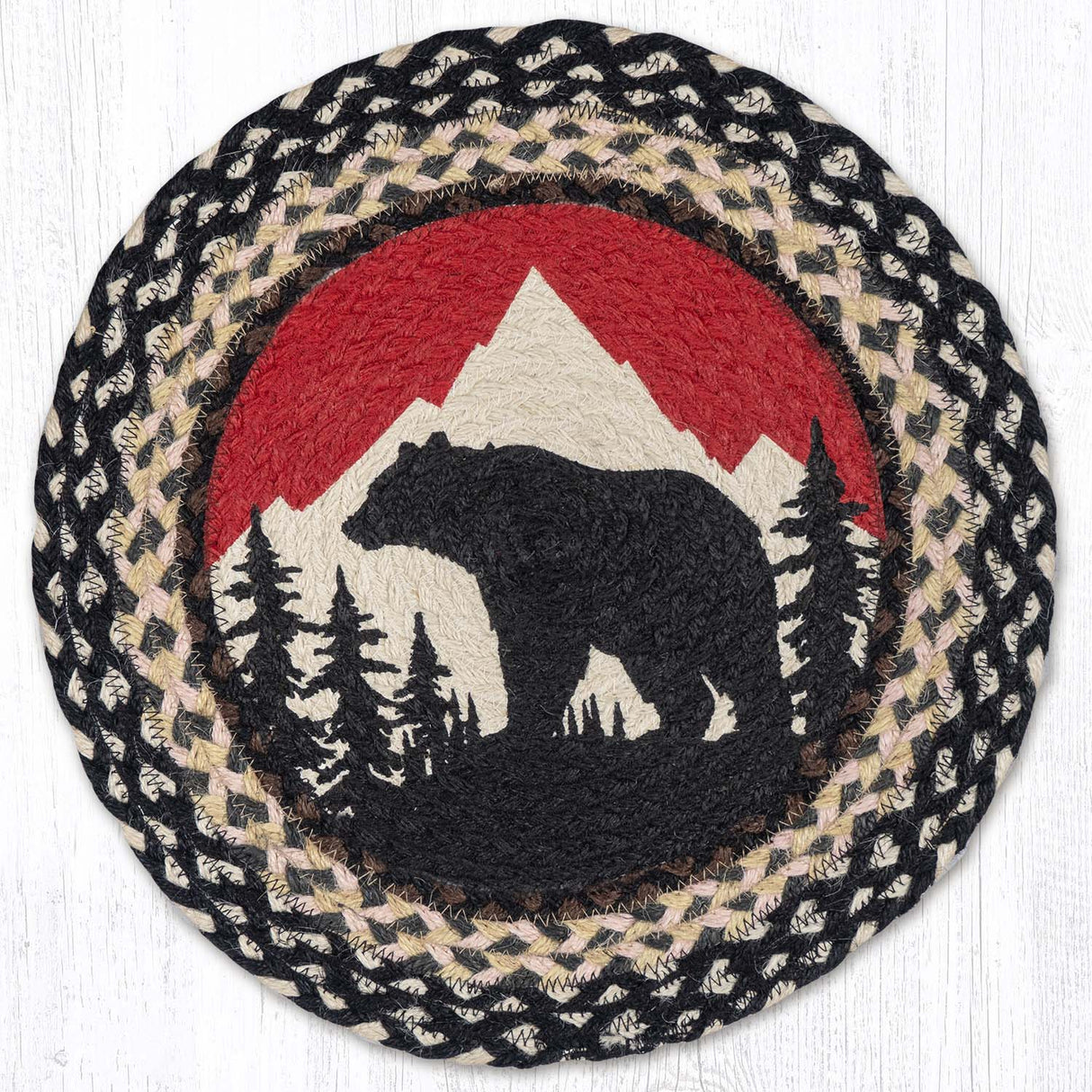 Red Bear Mountain Printed Round Placemat