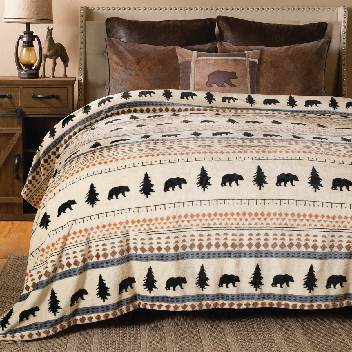 Northern Bear Plush Bed Blanket
