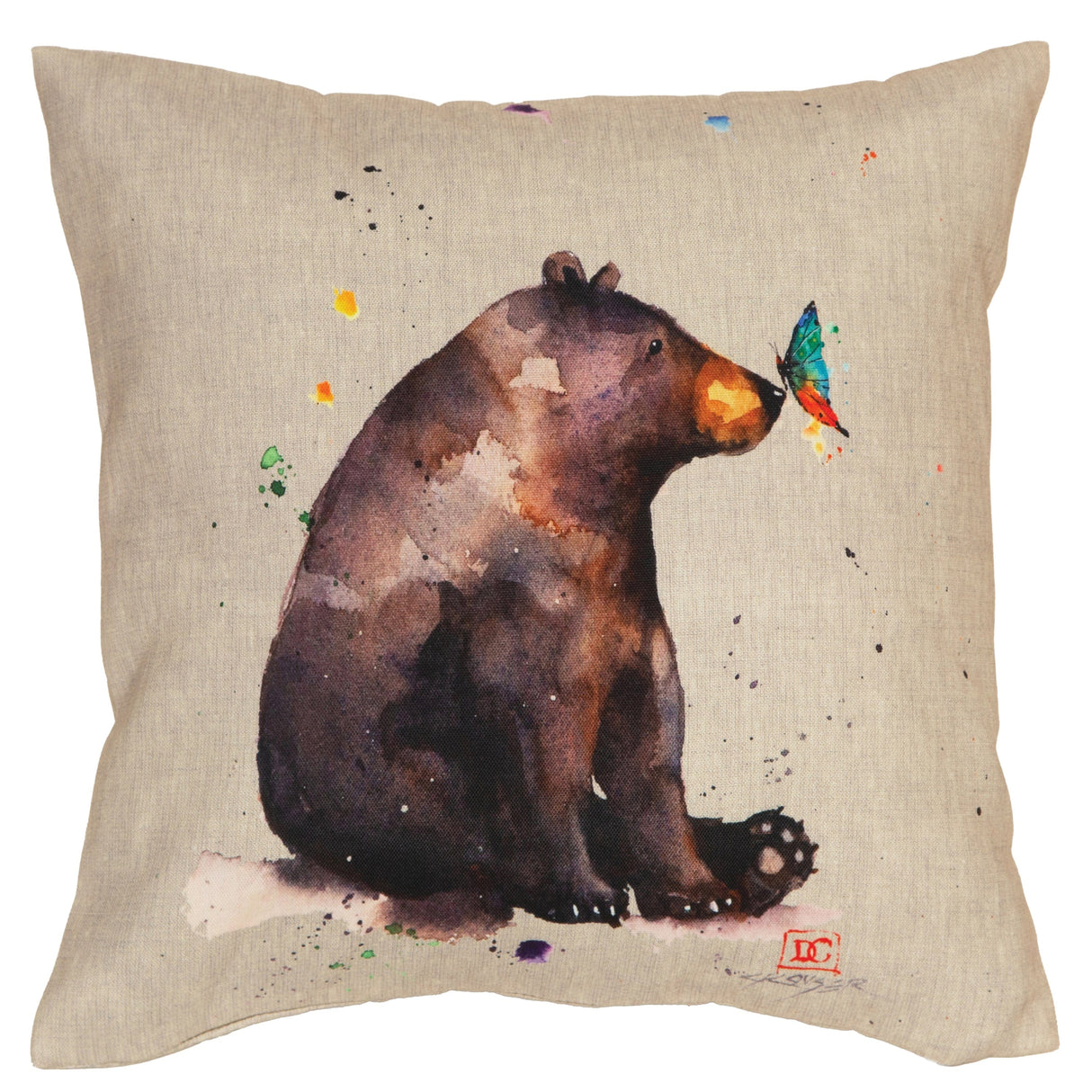 Butterfly Bear Outdoor Pillow