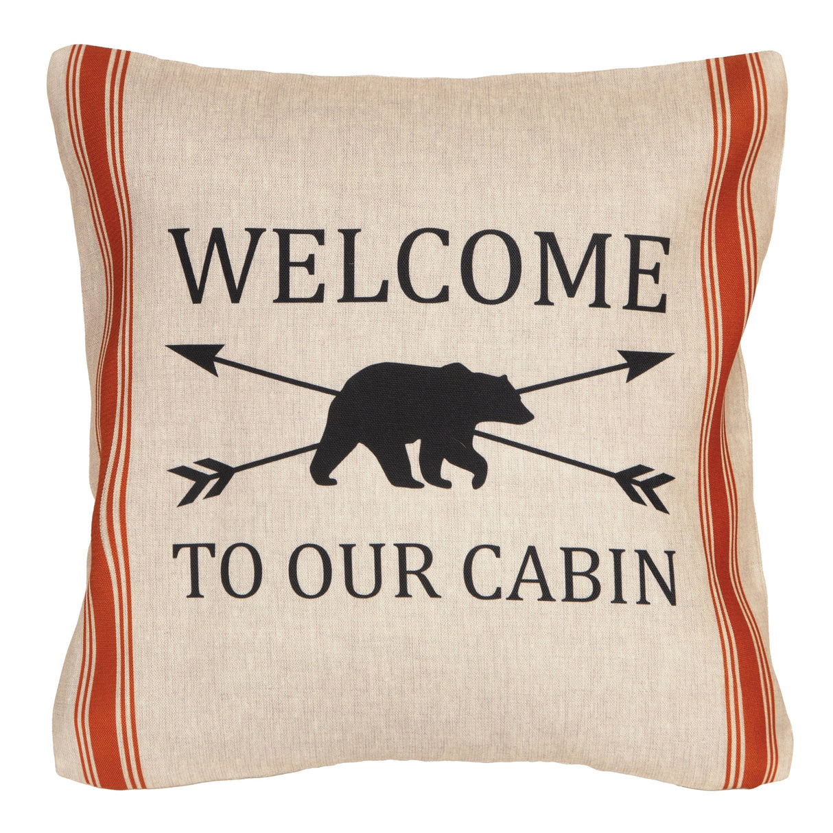Cabin Welcome Bear Outdoor Pillow