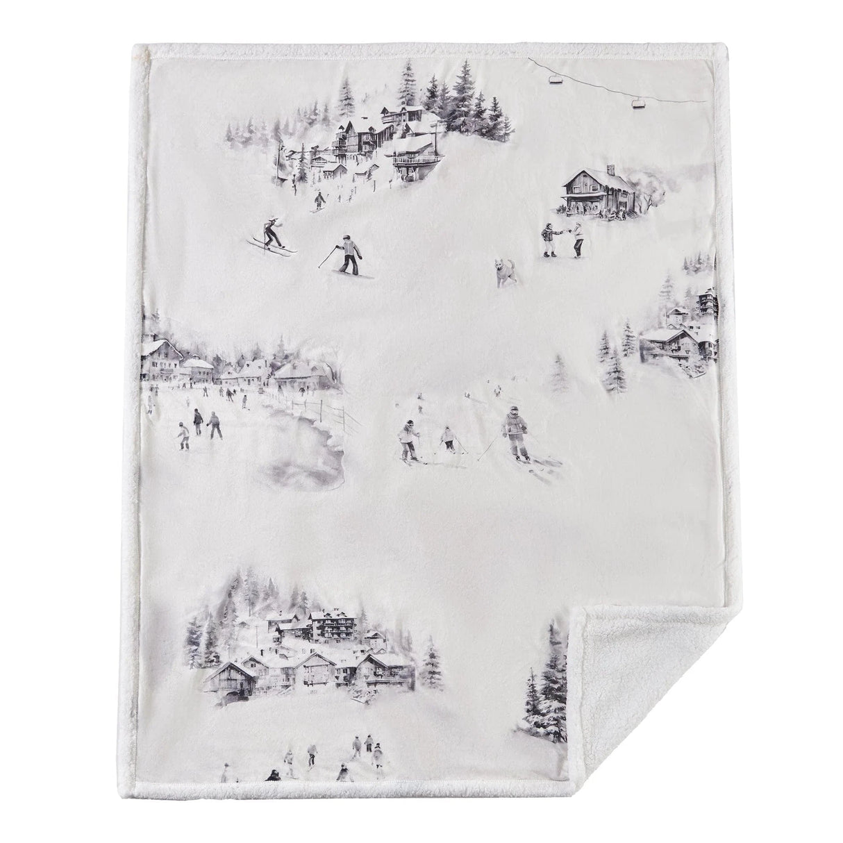 Ski Slopes Sherpa Throw