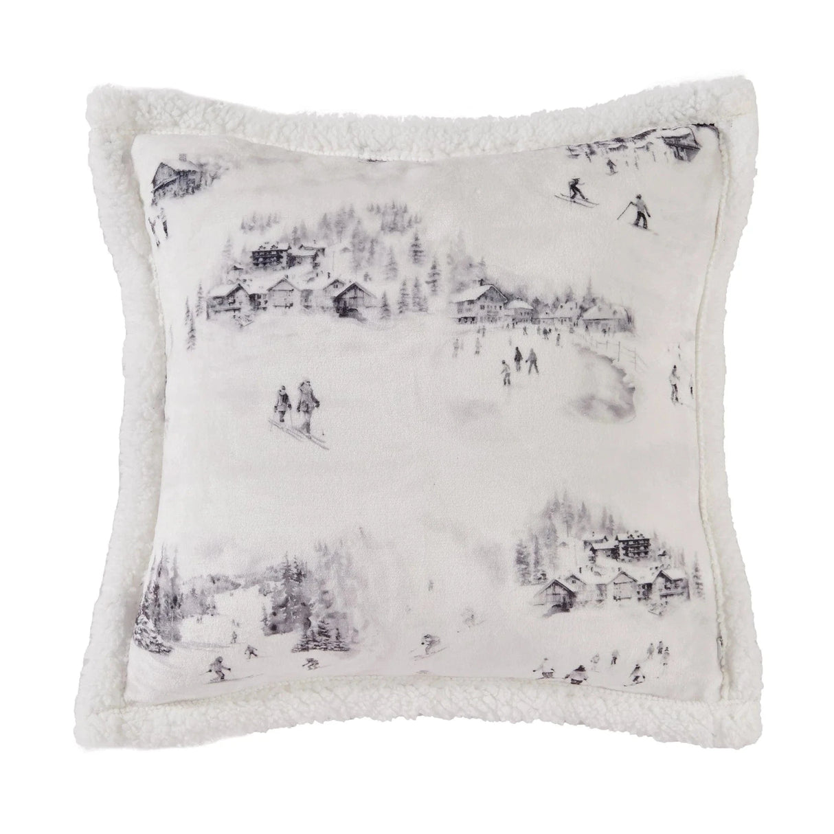 Ski Slopes Sherpa Pillow