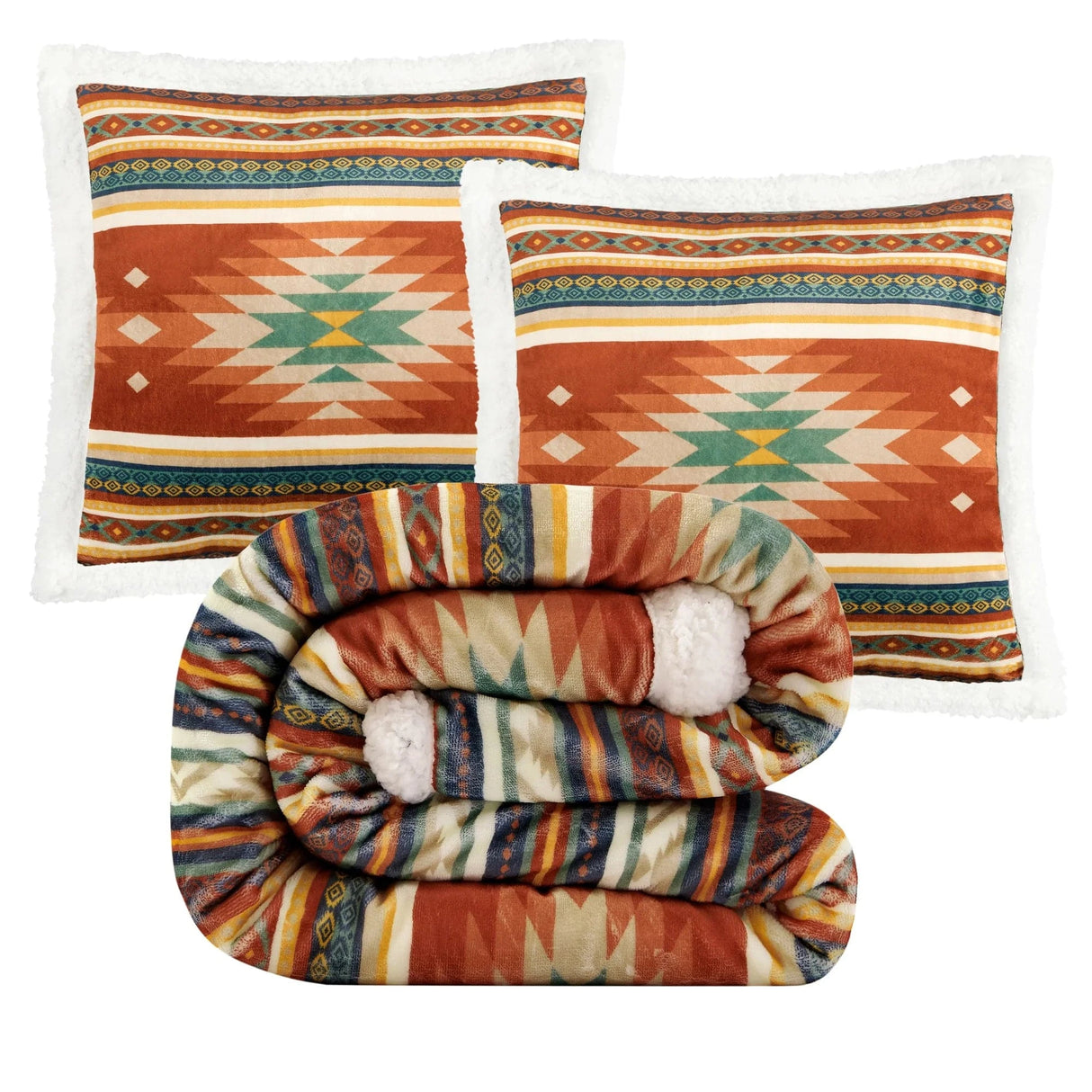 Desert Valley Sherpa Throw Set
