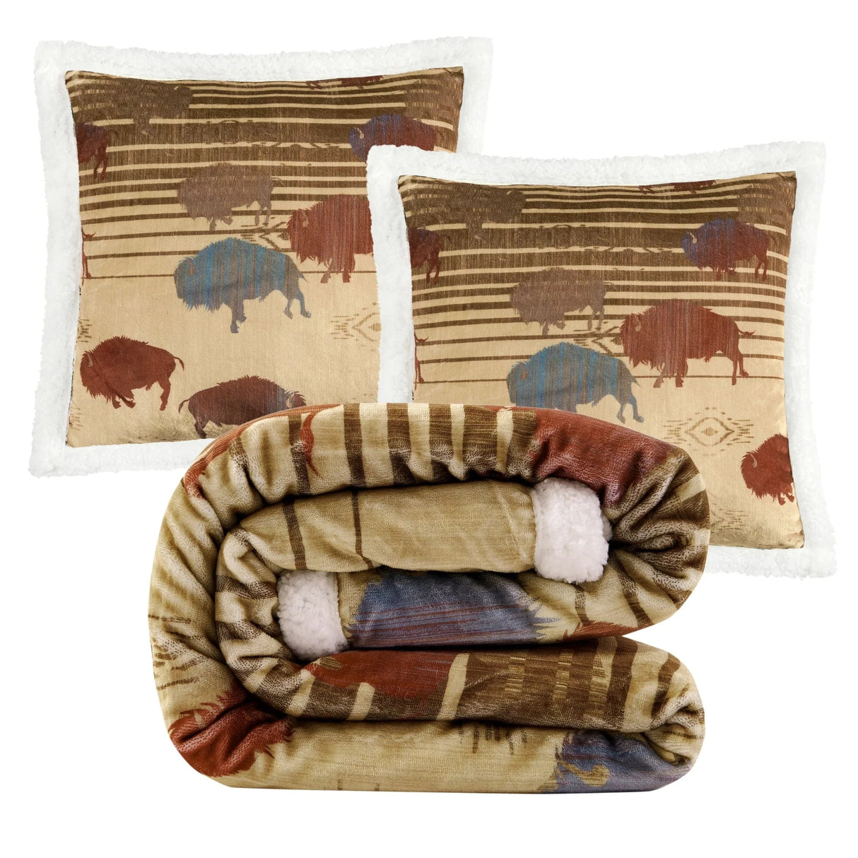 Range Rider Sherpa Throw Set