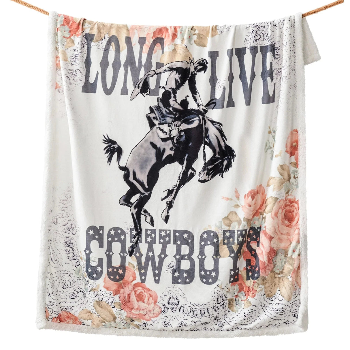 Long Live Cowboys Sherpa Throw