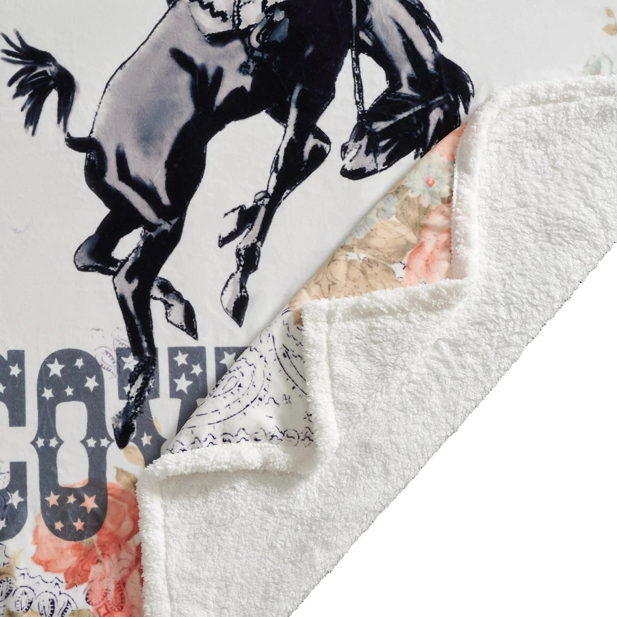 Long Live Cowboys Sherpa Throw