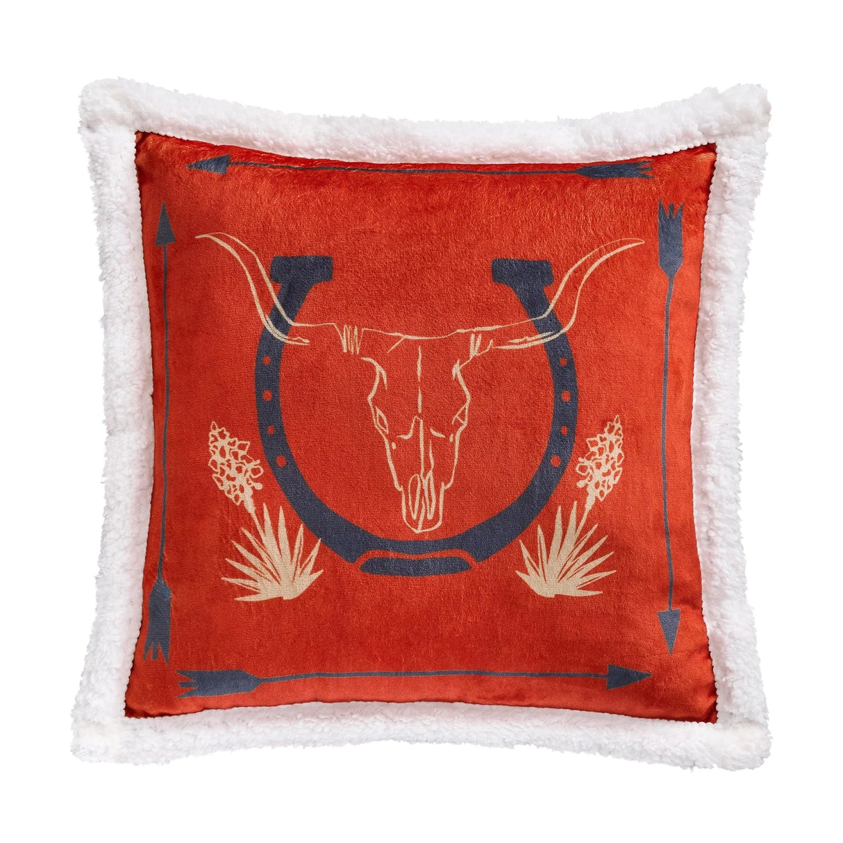 Lubbock Horseshoe Sherpa Pillow