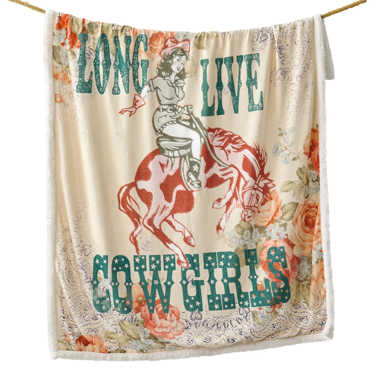 Long Live Cowgirls Sherpa Throw