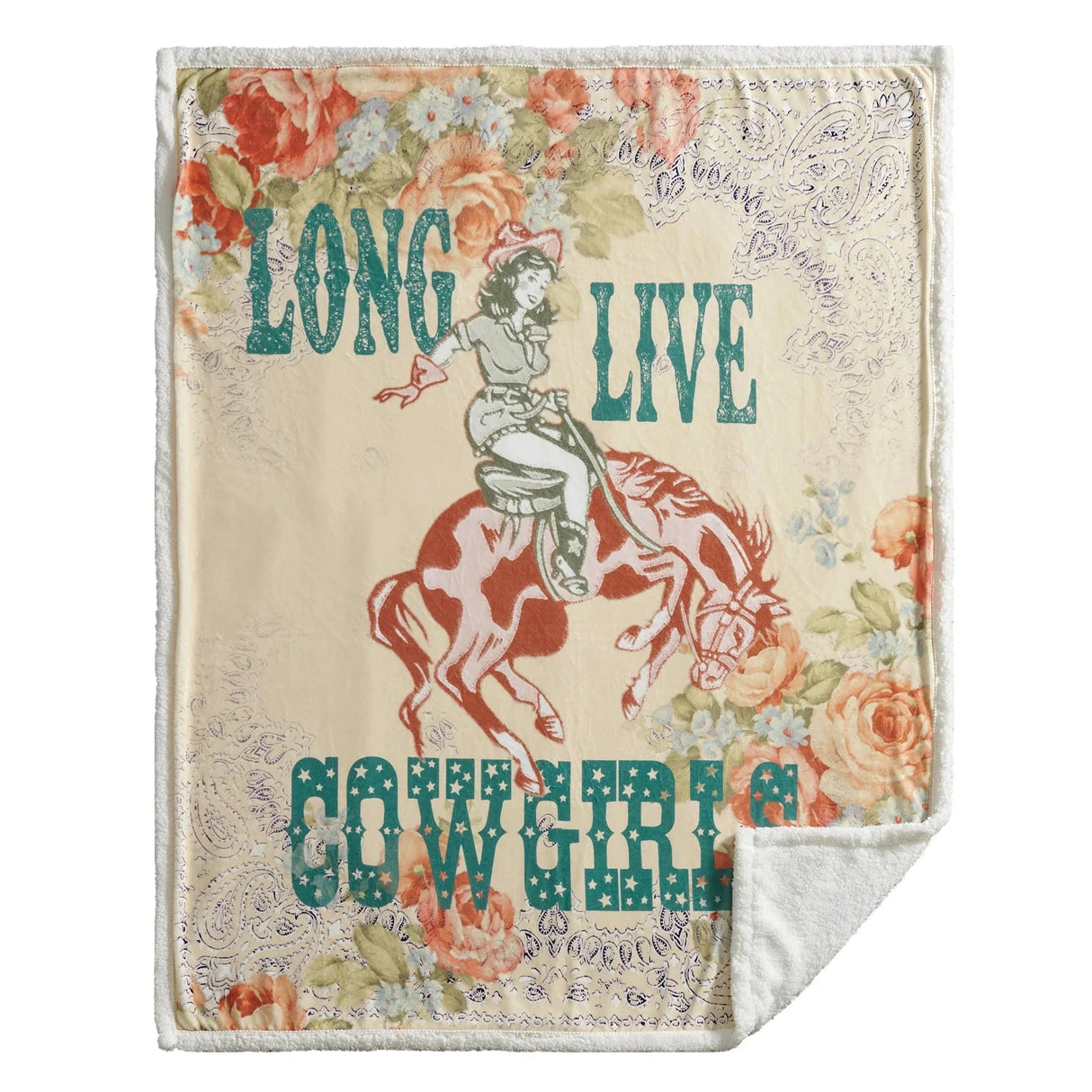 Long Live Cowgirls Sherpa Throw