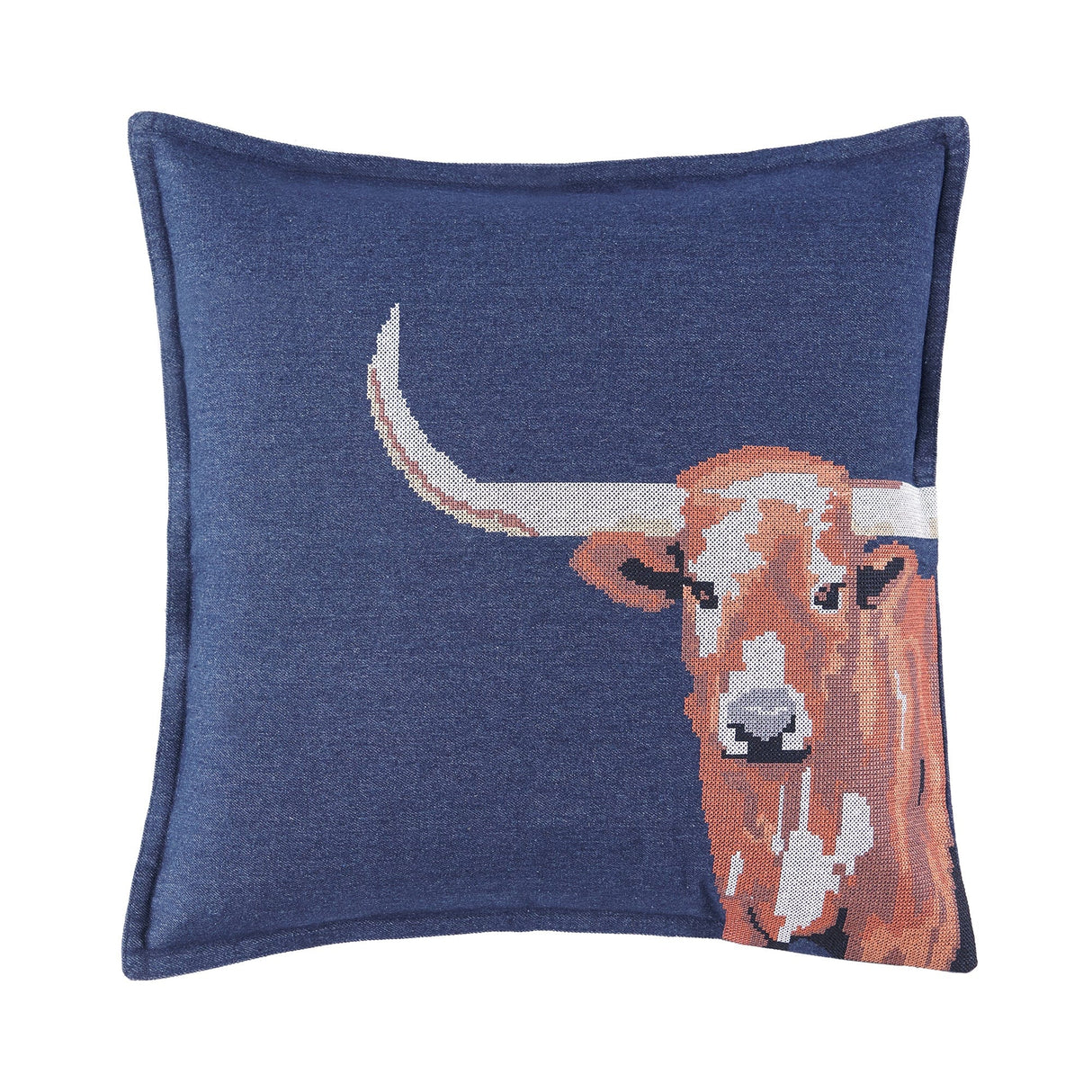 Longhorn Cross Stitch Pillow