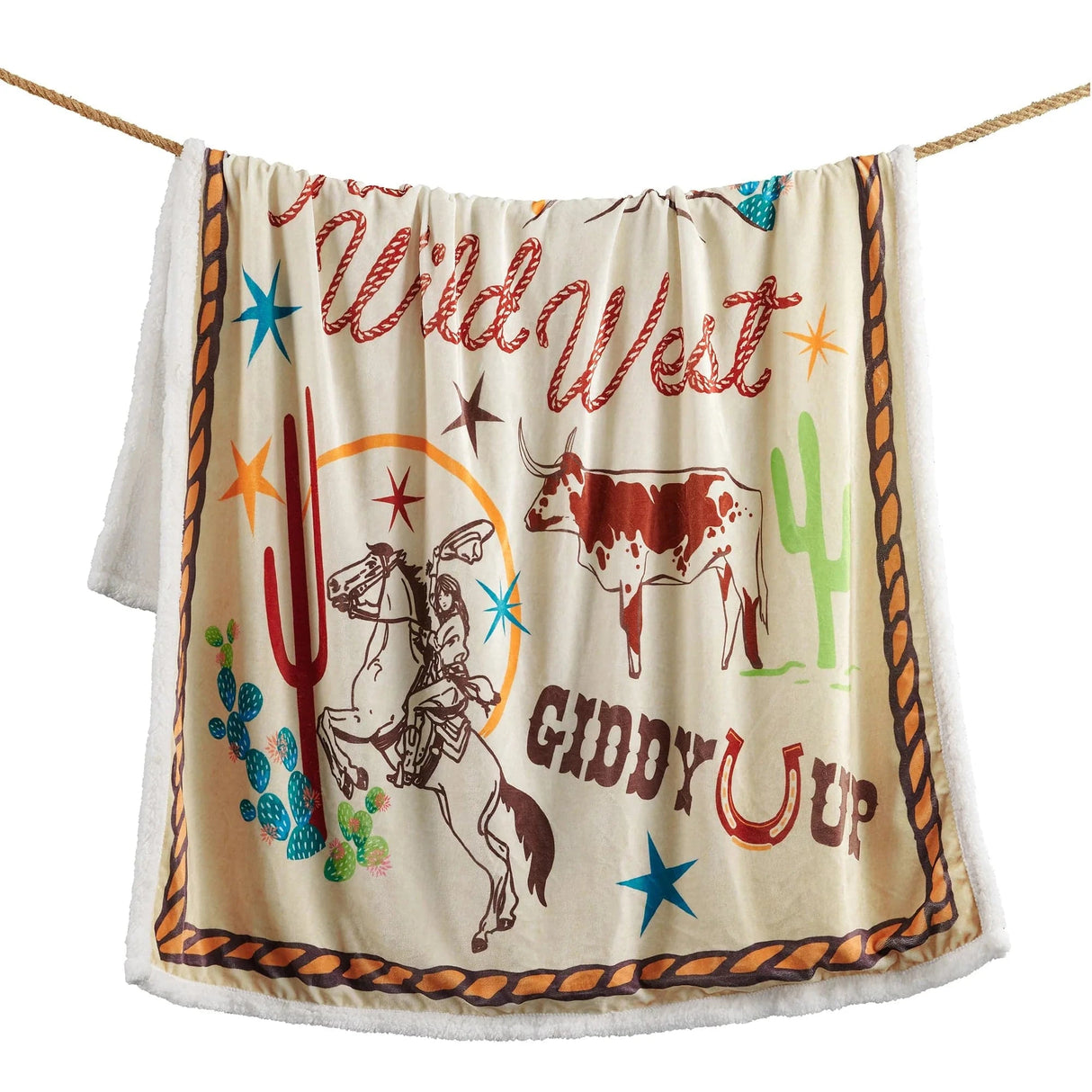 WIld West Giddy Up Sherpa Throw