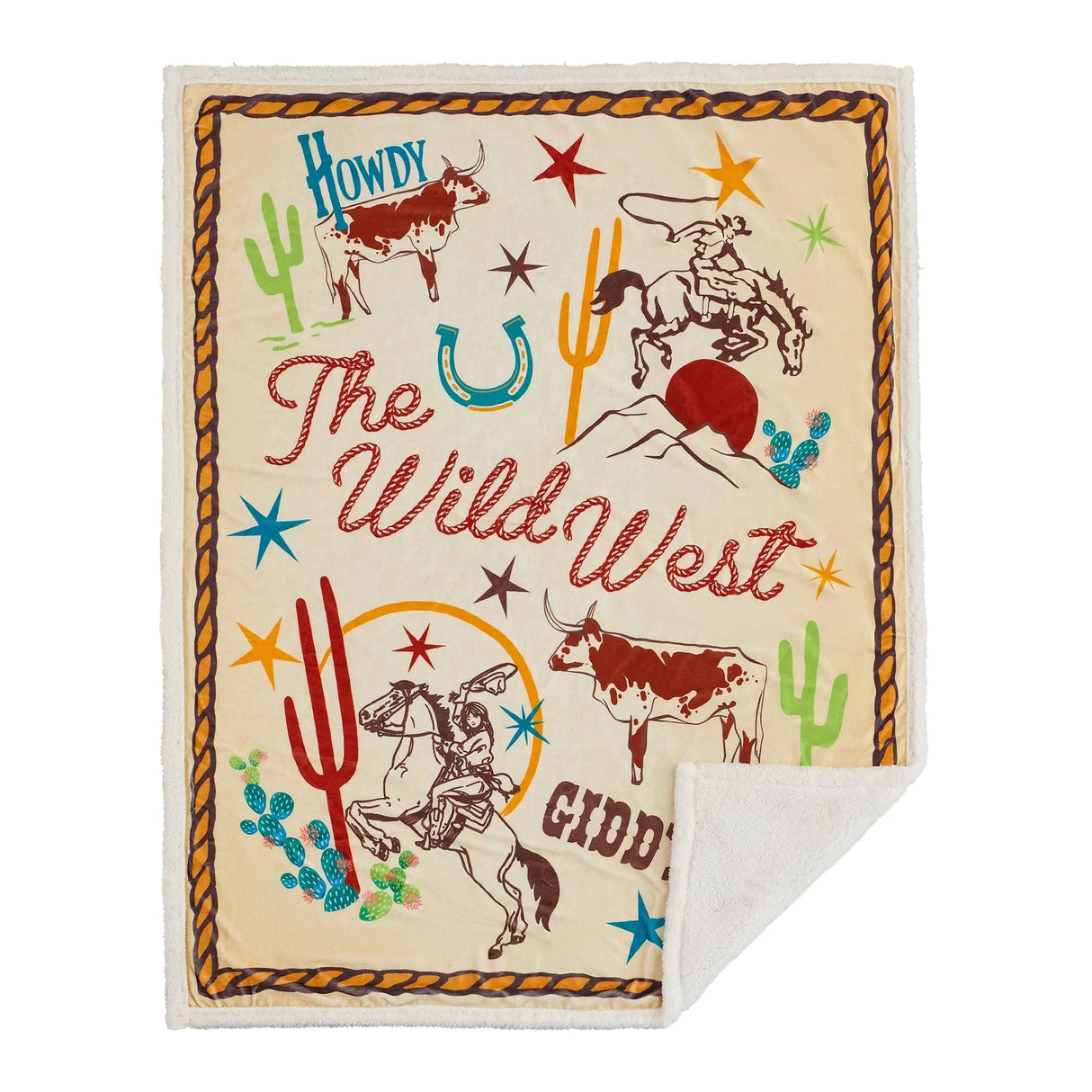 WIld West Giddy Up Sherpa Throw