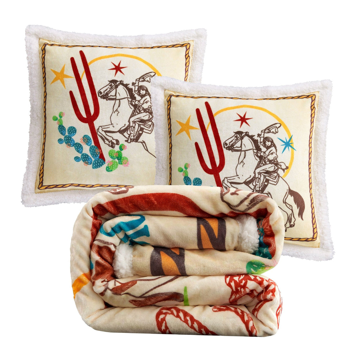 Wild West Giddy Up Sherpa Throw Set