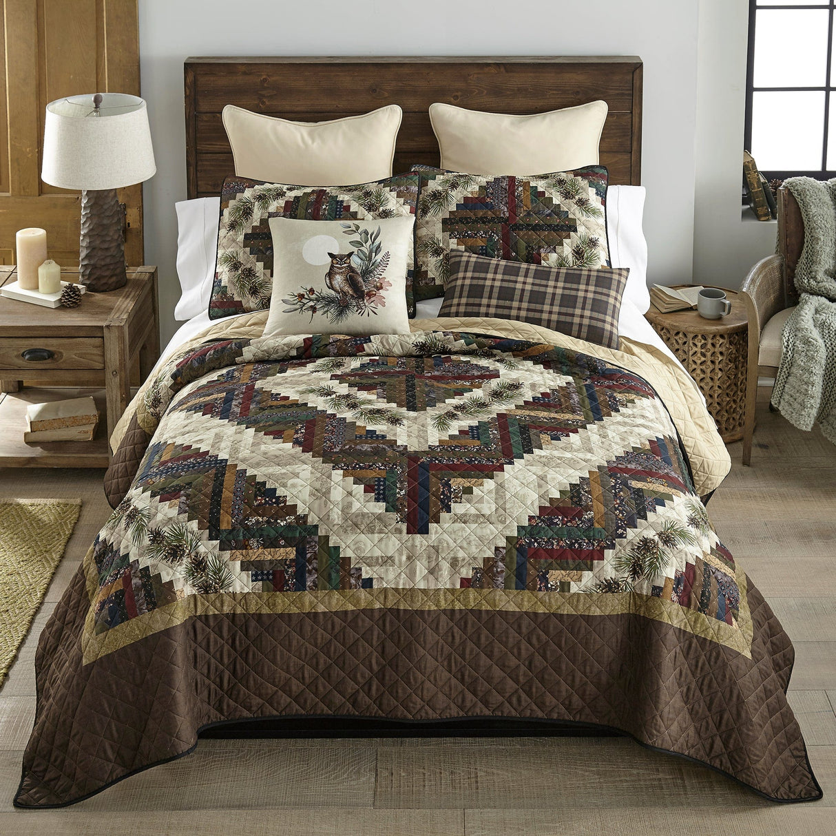 Pinecones & Plaid Quilt Set