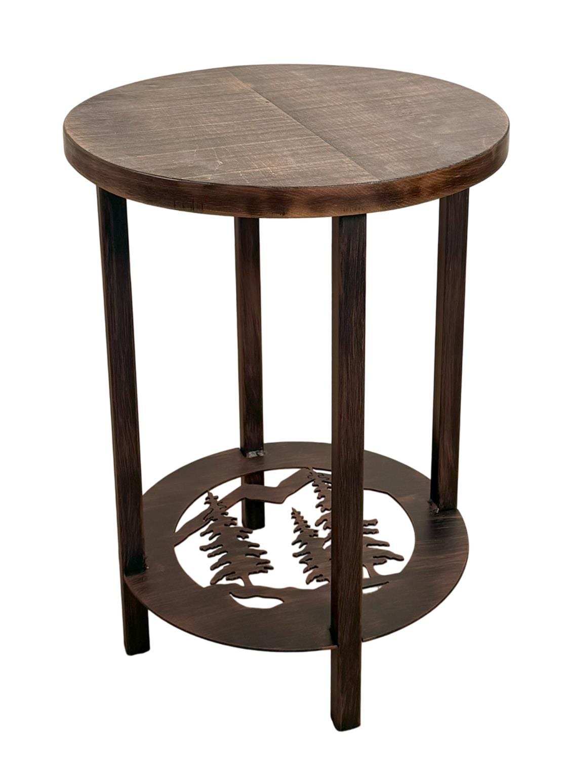 Rough Stain Forest Round End Table