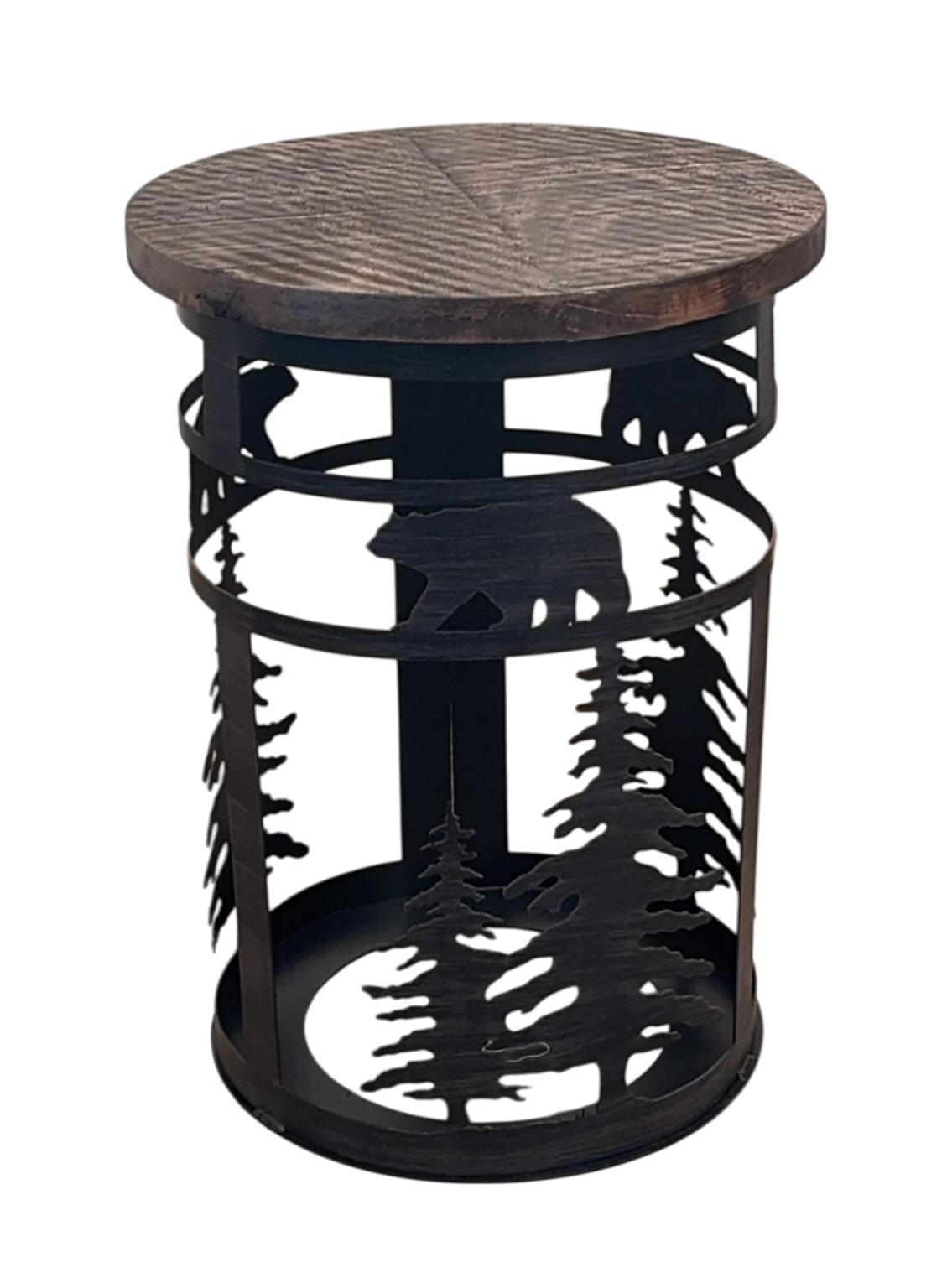 Bear Forest Round End Table