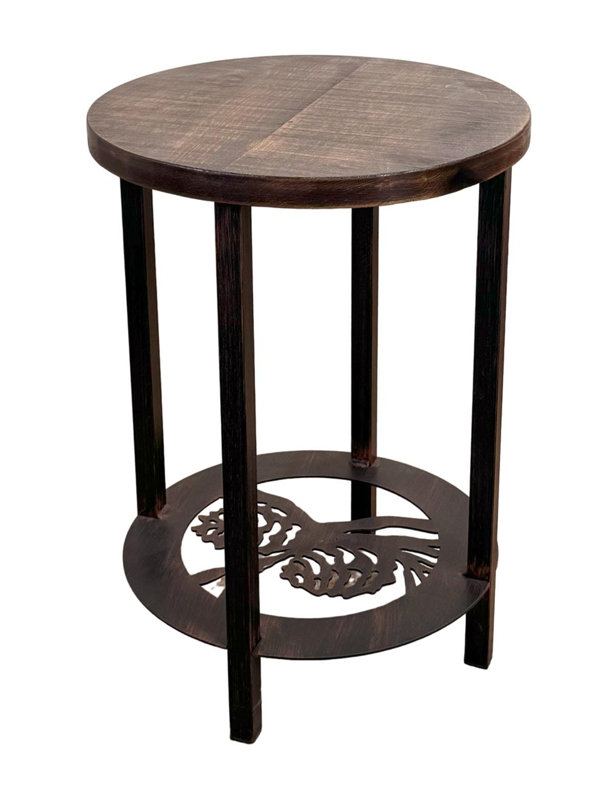 Rough Stain Pinecone Round End Table