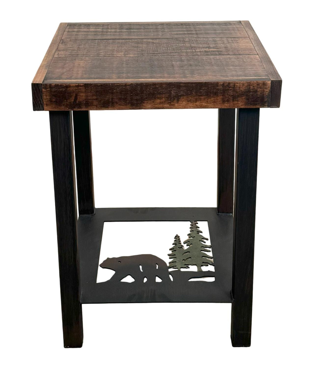 Rough Stain Bear Forest End Table
