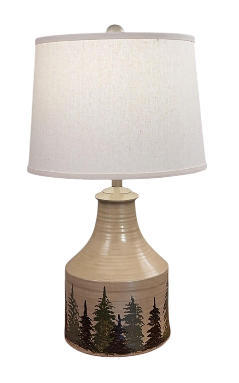 Painted Forest Wide Jug Table Lamp