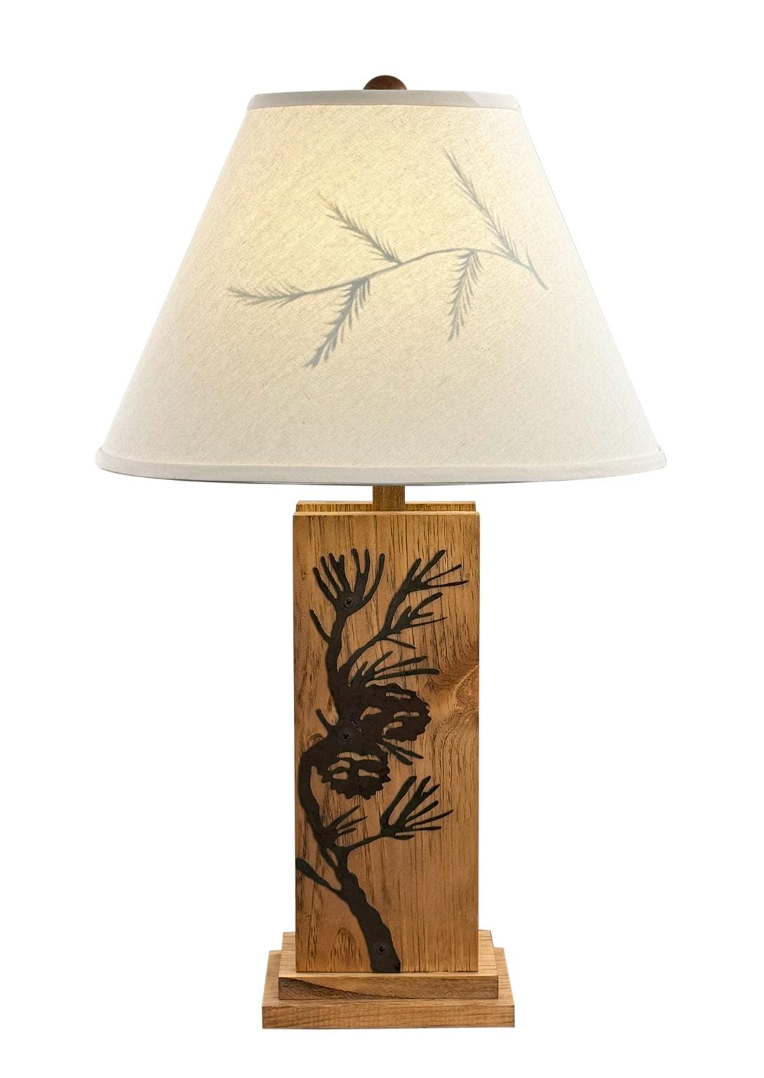 Pine Branch Wooden Table Lamp