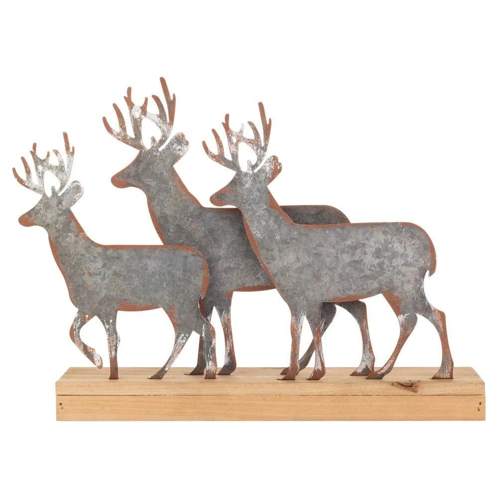 Deer Trio Metal Sculpture