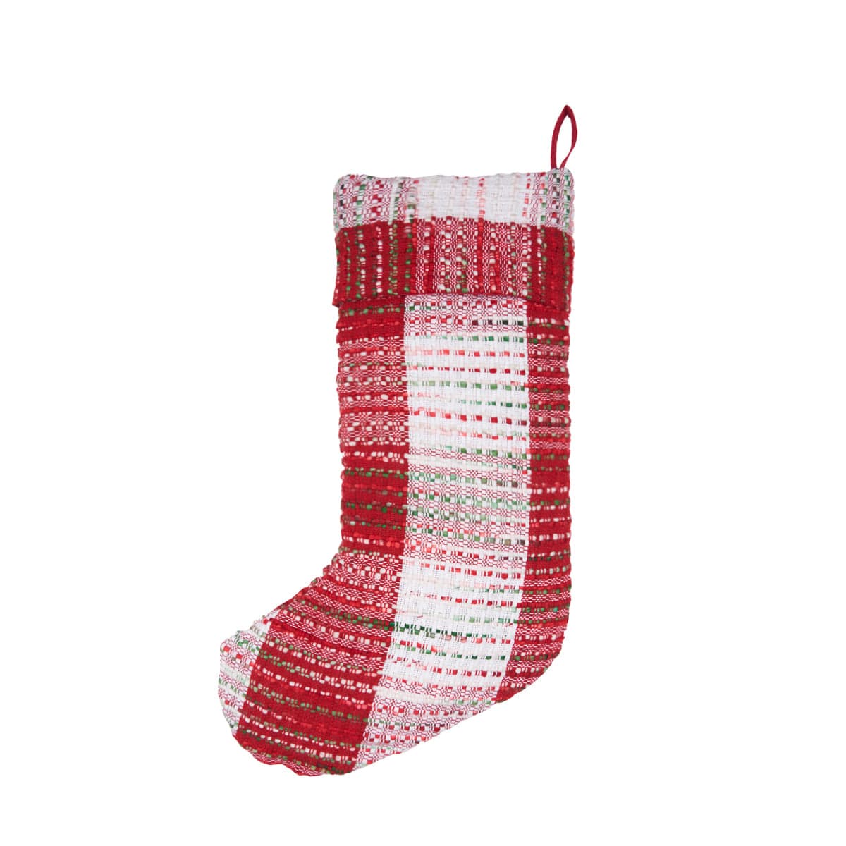 Red Weave Christmas Stocking