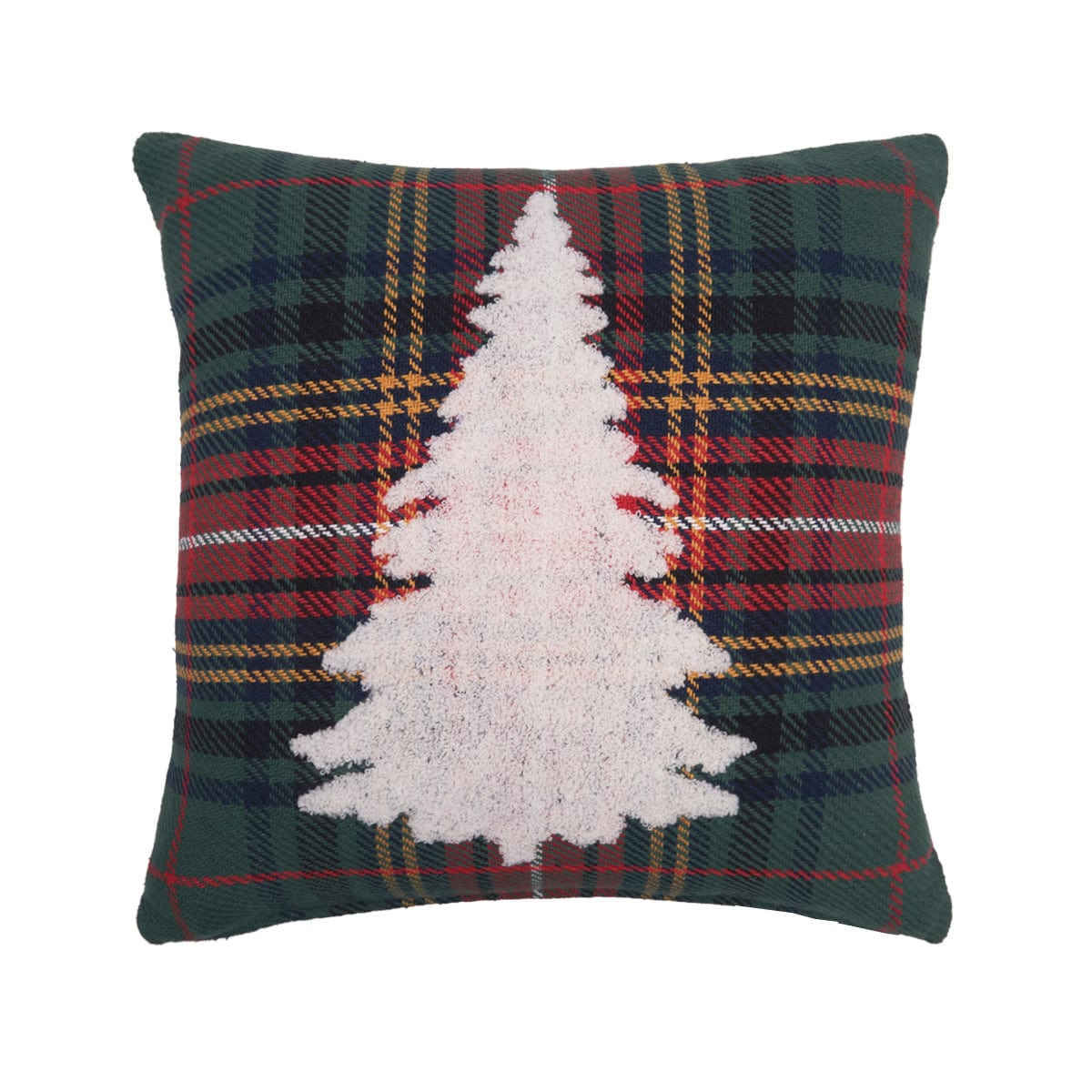 Christmas Plaid Green Tree Pillow