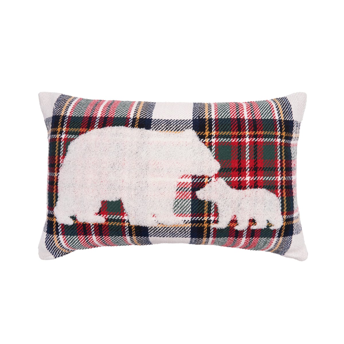 White Bears Plaid Pillow