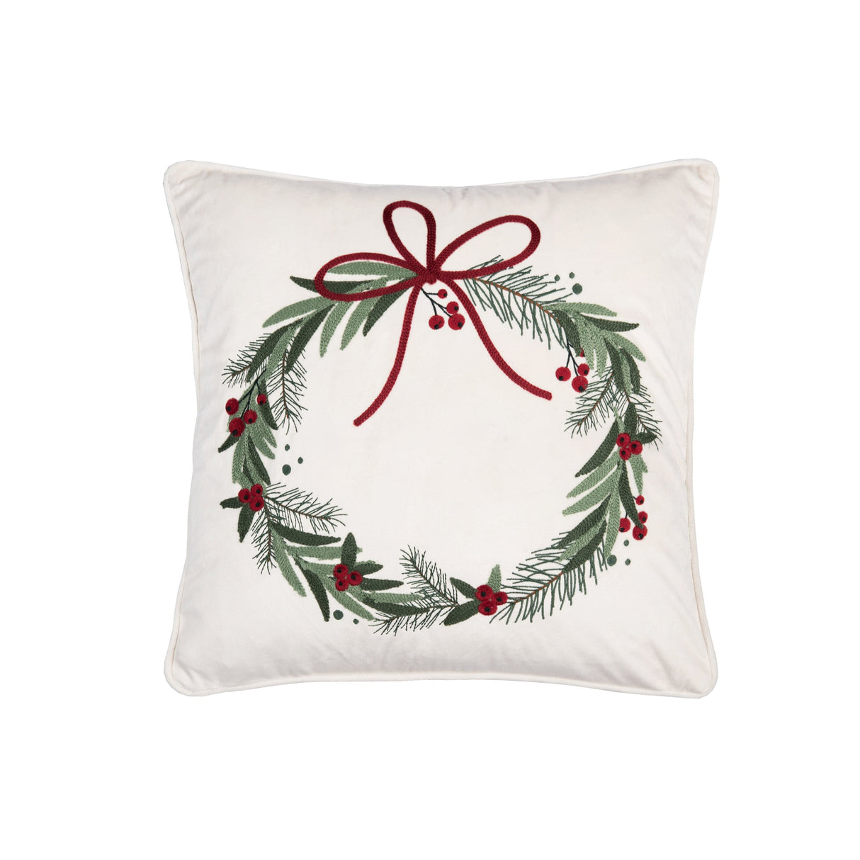 Christmas Time Wreath Pillow