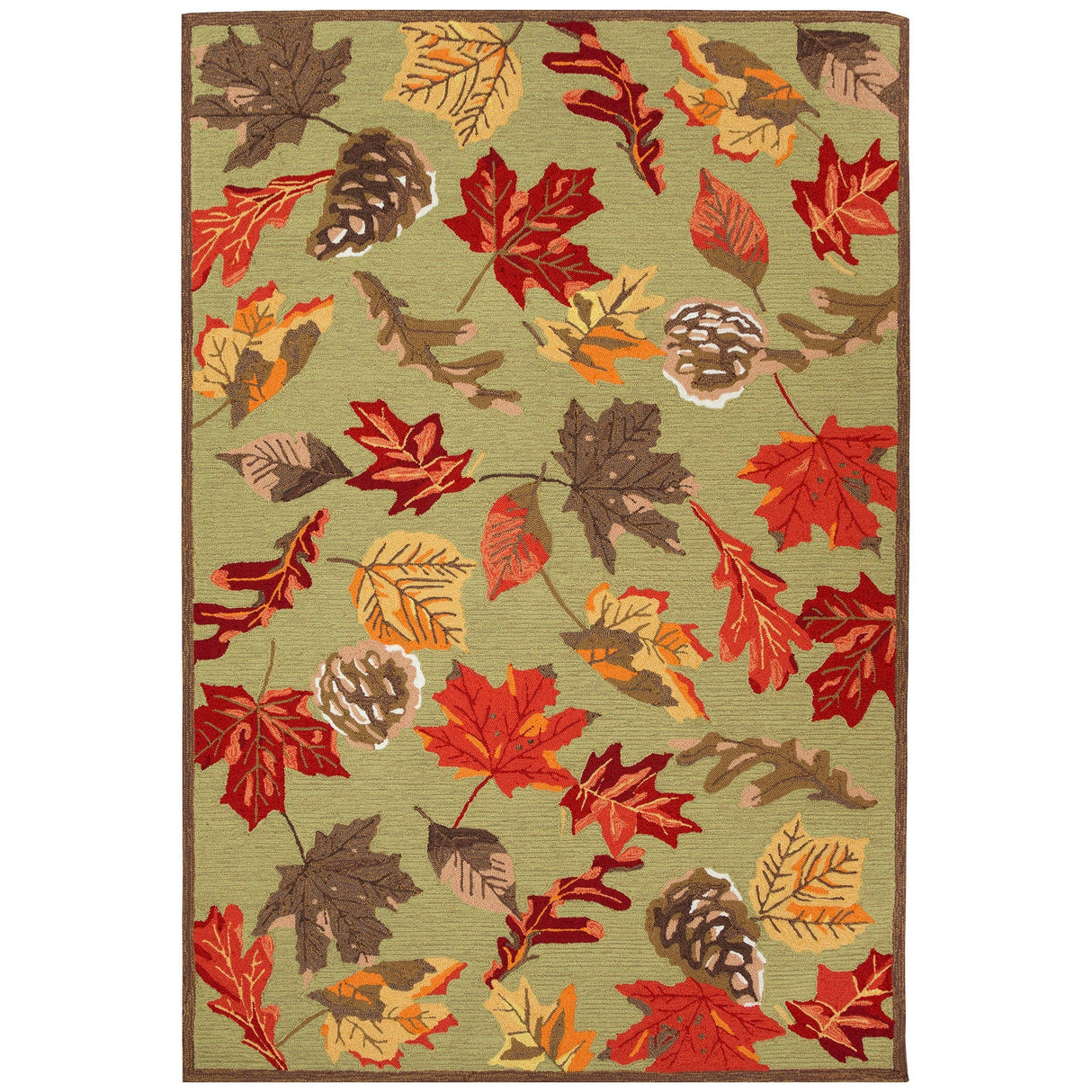 Dancing Leaves Moss Green Area Rug