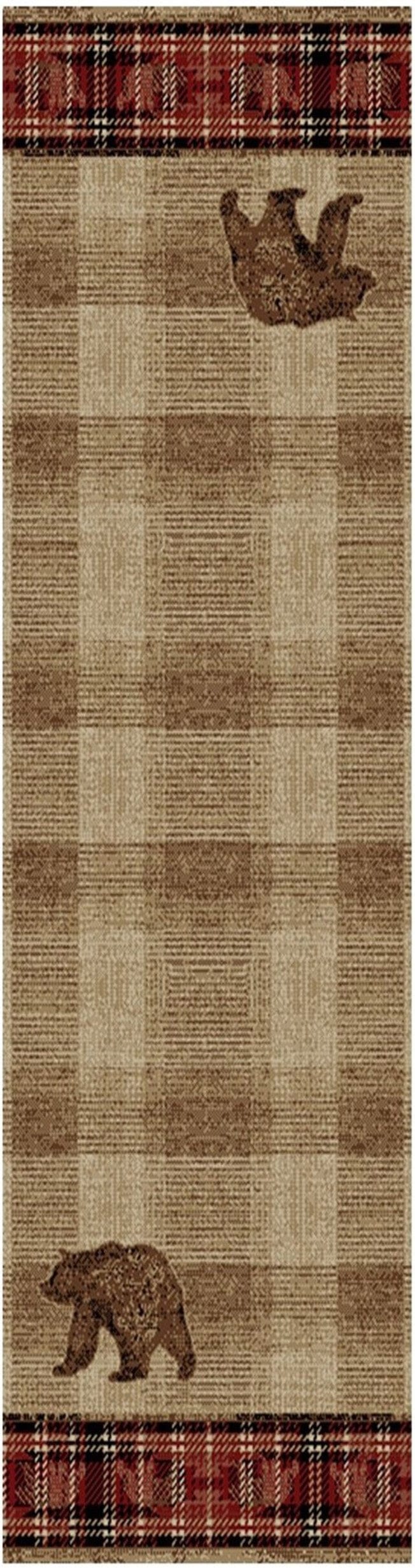 Bear Mirror Red Area Rug