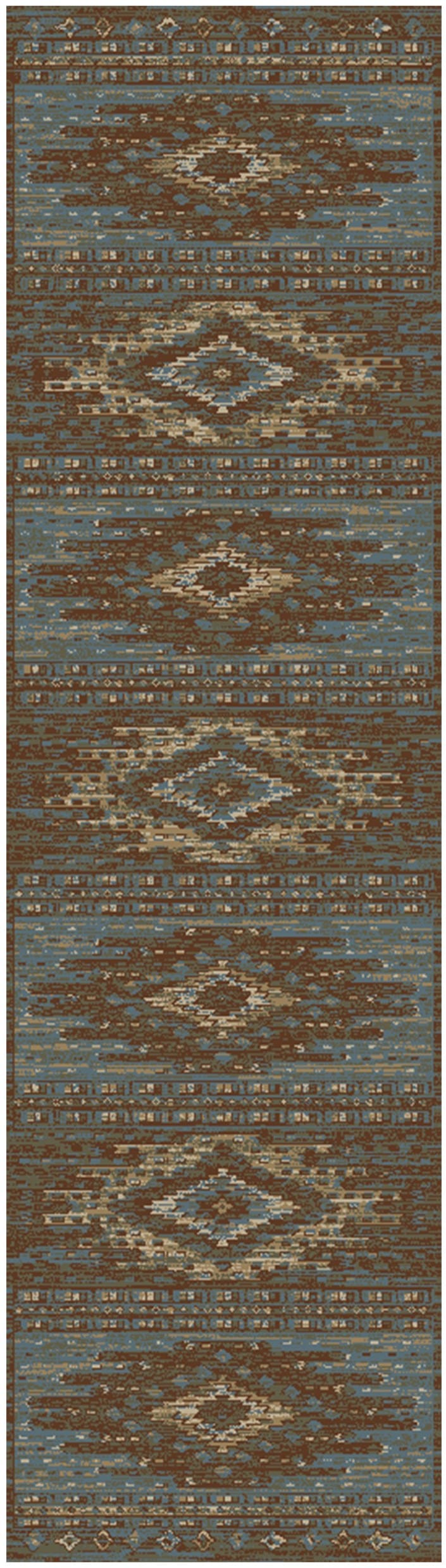 Southwestern Diamond Blue Area Rug