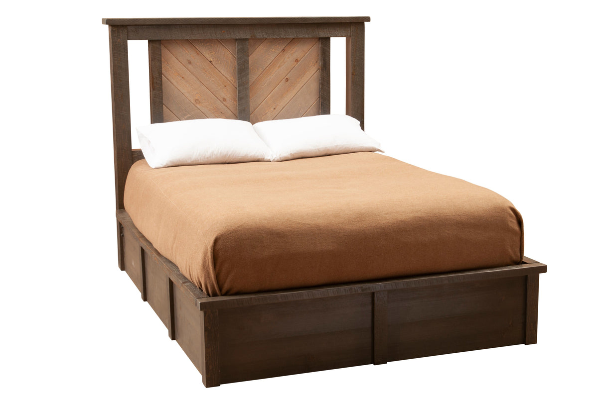 Wood & Wicker Platform Bed