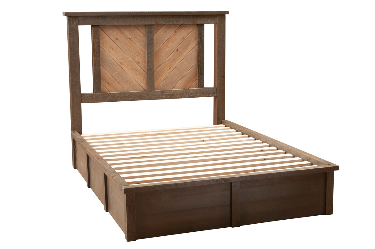 Wood & Wicker Platform Bed