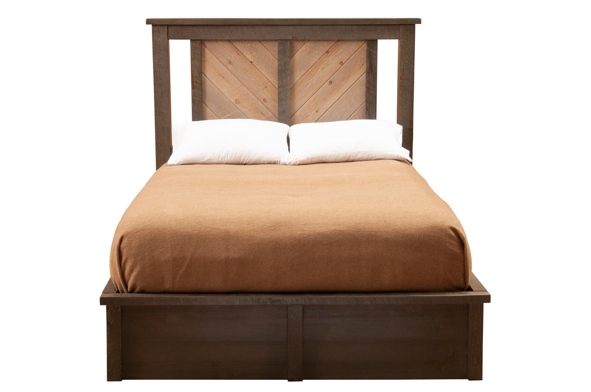 Wood & Wicker Platform Bed
